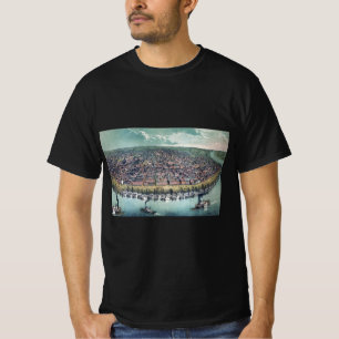 Antieke kaart Saint Louis Missouri Mississippi riv T-shirt
