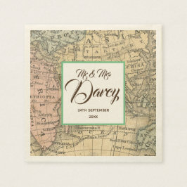 Antieke kaart servet