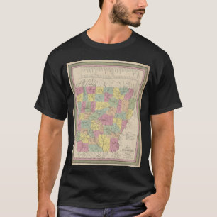 Antieke kaart van Arkansas 1853 T-shirt