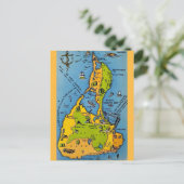 Antieke kaart van Block Island (Staand voorkant)