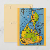 Antieke kaart van Block Island (Voorkant / Achterkant)
