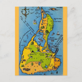 Antieke kaart van Block Island