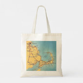 Antieke kaart van Boston Cape Cod Tote Bag (Achterkant)