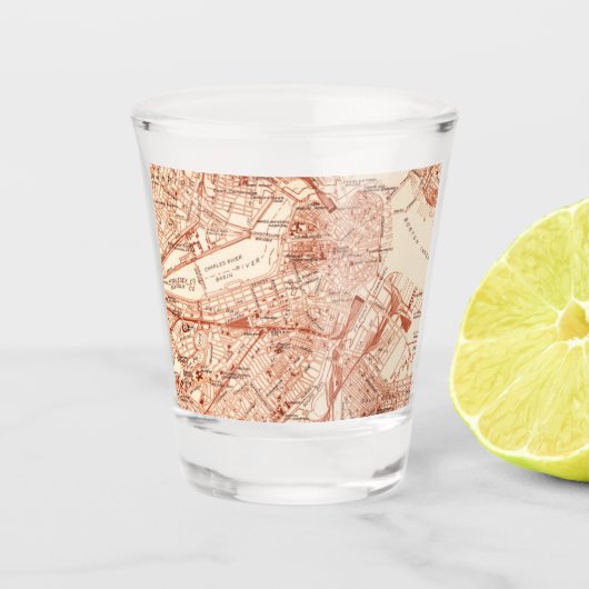Antieke kaart van Boston Shot Glas (Voorkant)