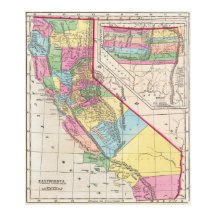Antieke kaart van Californië 1856