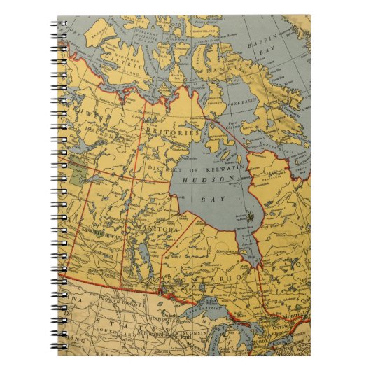 Antieke kaart van Canada Notitieboek (Voorkant)