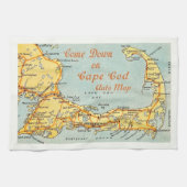 Antieke kaart van Cape Cod Theedoek (Horizontaal)