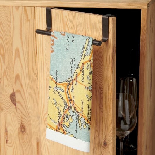 Antieke kaart van Cape Cod Theedoek (Derde Gevouwen)