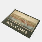 Antieke kaart van Chicago, LaSalle Street en rivie Deurmat (Schuin)