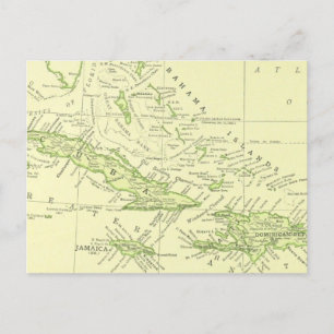 Antieke kaart van Cuba, Caribische eilanden & Baha