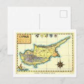 Antieke kaart van Cyprus (Voorkant / Achterkant)