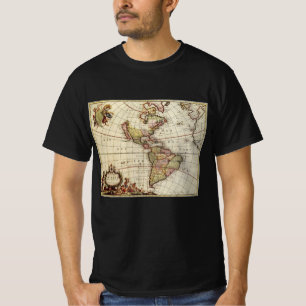 Antieke kaart van de Amerika's door Johannes De Ra T-shirt