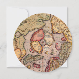 Antieke kaart van de Noordpoolkaart van Mercator