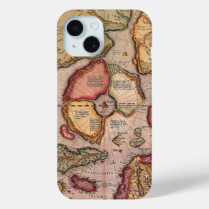 Antieke kaart van de Noordpoolkaart van Mercator iPhone 15 Case