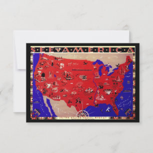 Antieke kaart van de Verenigde Staten Adreswijzigi