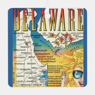 Antieke kaart van Delaware Metalen Ornament