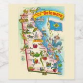 Antieke kaart van Delaware Wijn Etiket (Enkel label)