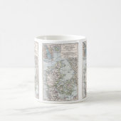 Antieke kaart van Denemarken, Danmark in het Deens Koffiemok (Center)