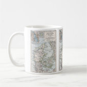 Antieke kaart van Denemarken, Danmark in het Deens Koffiemok (Links)