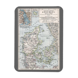Antieke kaart van Denemarken, Danmark in het Deens Magneet