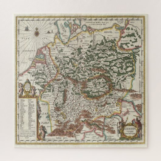 Antieke kaart van Duitsland Legpuzzel (Verticaal)