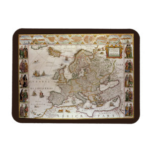 Antieke kaart van Europa door Willem Jansz Blaeu, Magneet