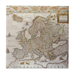 Antieke kaart van Europa door Willem Jansz Blaeu, Tegeltje