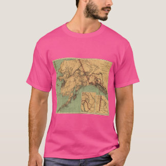 Antieke kaart van goud en steenkool in Alaska 1898 T-shirt