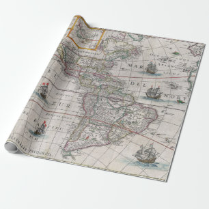 Antieke kaart van het Meer Parime van Amerika Cadeaupapier