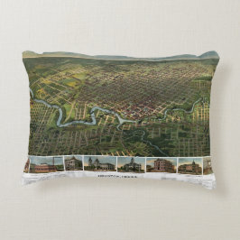 Antieke kaart van Houston, Texas met Buffalo River Accent Kussen