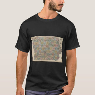 Antieke kaart van Iowa 1875 T-shirt