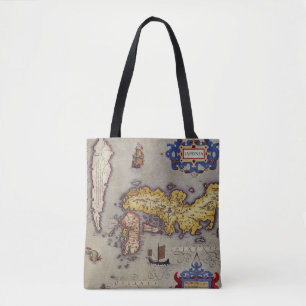 Antieke kaart van Japan door Mercator en Hondius Tote Bag