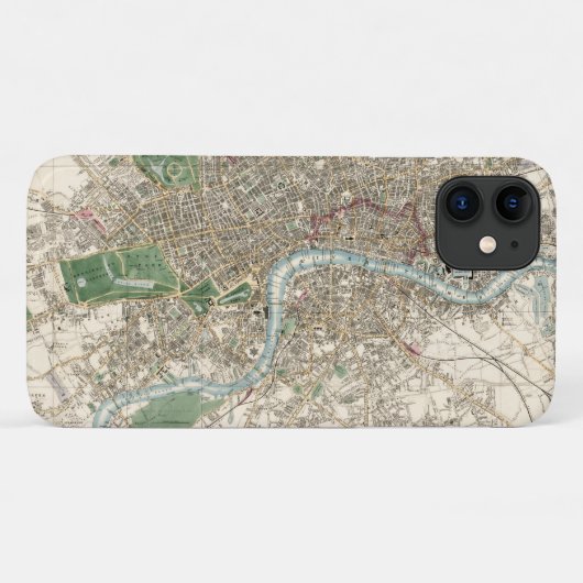 Antieke kaart van Londen Engeland (1853) Case-Mate iPhone Case (Achterkant (horizontaal))