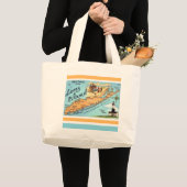 Antieke kaart van Long Island Grote Tote Bag (Voorkant (product))