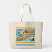 Antieke kaart van Long Island Grote Tote Bag (Achterkant)