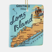 Antieke kaart van Long Island Keramisch Ornament (Rechts)