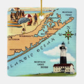 Antieke kaart van Long Island Keramisch Ornament (Achterkant)