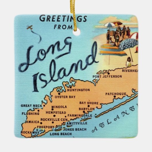 Antieke kaart van Long Island Keramisch Ornament (Voorkant)