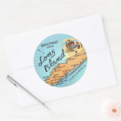 Antieke kaart van Long Island Ronde Sticker (Envelop)