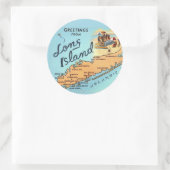 Antieke kaart van Long Island Ronde Sticker (Tas)