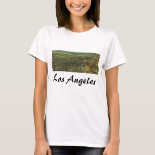 Antieke kaart van Los Angeles, Californië en rivie T-shirt