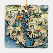 Antieke kaart van Maryland Keramisch Ornament (Achterkant)