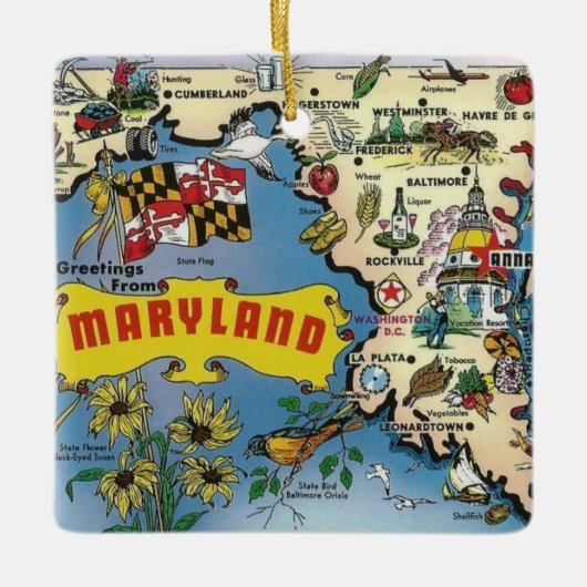 Antieke kaart van Maryland Keramisch Ornament (Voorkant)