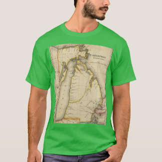 Antieke kaart van Michigan 1822 T-shirt
