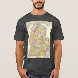 Antieke kaart van Michigan 1897 T-shirt