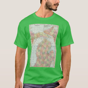 Antieke kaart van Michigan 1901 T-shirt