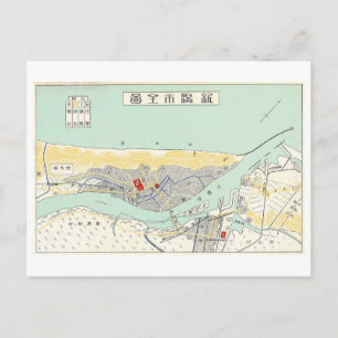 Antieke kaart van Niigata City, Japan