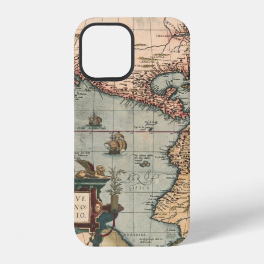 Antieke kaart van Noord-Amerika iPhone Hoesje (Achterkant)