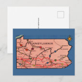 Antieke kaart van Pennsylvania  (Voorkant / Achterkant)