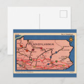 Antieke kaart van Pennsylvania  (Voorkant / Achterkant)